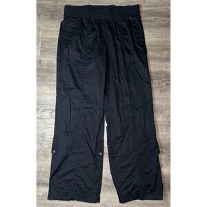Mens DKNY Ribstop Nylon Loose Baggy Fit Track Pants Size Medium Black